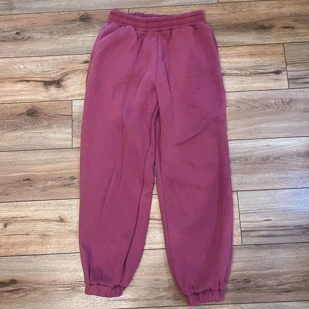 Comfrt Minimalist Sweatpants Joggers Berry Pink Cozy Pants Size L Heavyweight